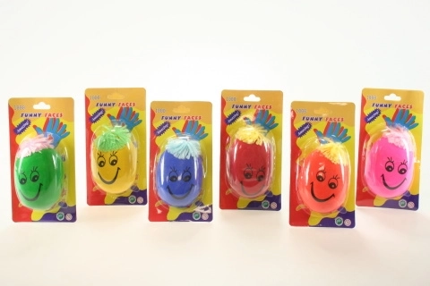 Anti-stress ball with face and hair 8 × 5 cm