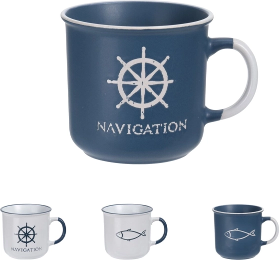 Tazza in ceramica SEA 480 ml – mix di decorazioni marinare