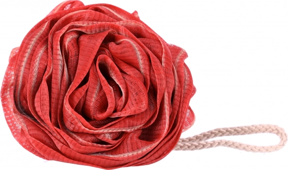Éponge de bain rouge en forme de rose