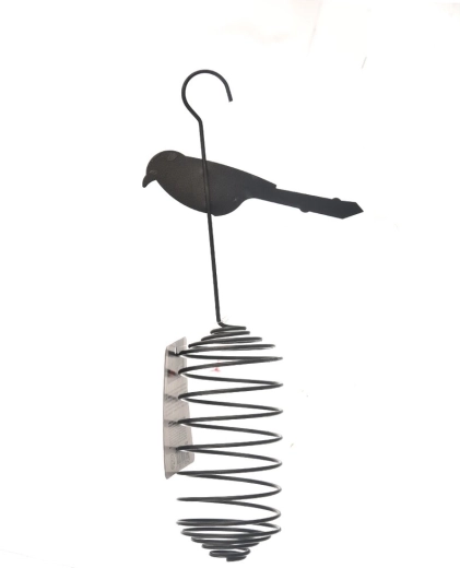 Mangeoire métallique pour oiseaux noire 30 cm