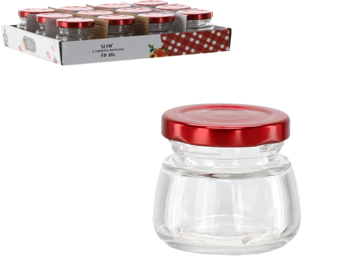 Glass Jar 150 ml with Red Metal Lid