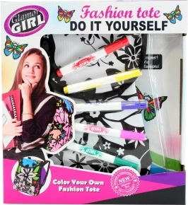 Coloring backpack for kids with fabric markers