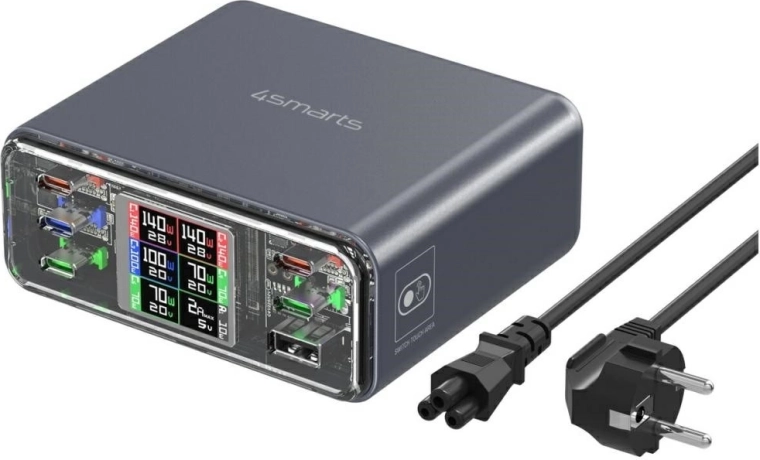 Desktop Charger 4smarts Lucid GaN DIY 360 W, 5× USB‑C + 1× USB‑A