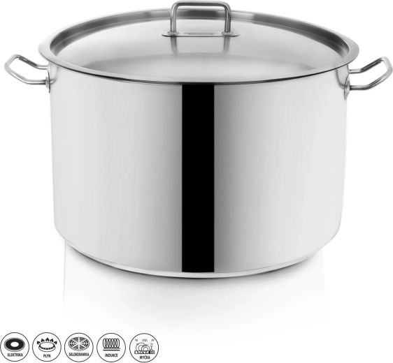 Roestvrijstalen kookpot Stock met deksel 30 l