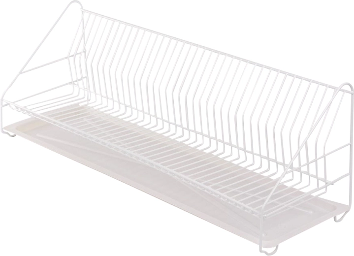 Égouttoir à vaisselle Metpol 1 niveau 80 cm blanc avec bac d’égouttage