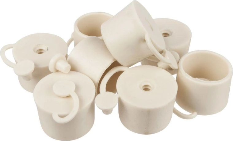 Synthetic fermentation stopper with cap, 32 × 30 mm, white