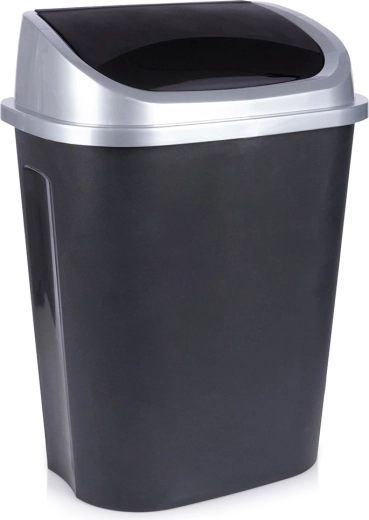 Pattumiera in plastica con coperchio basculante 50 l nera