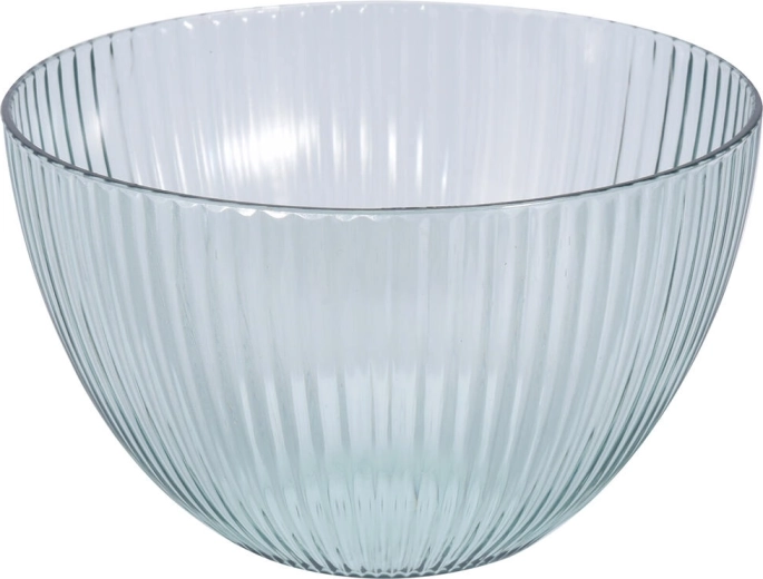 Plastic bowl with stripes 14 cm, transparent