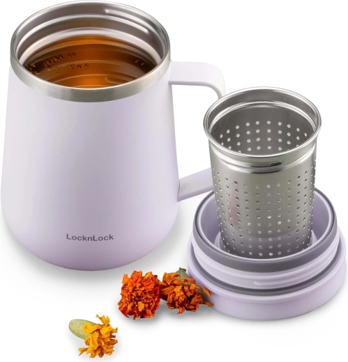 Metro thermal tea mug 400 ml with infuser, purple