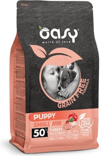 Oasy Grain Free Adult Small/Mini dog food with turkey 2.5 kg