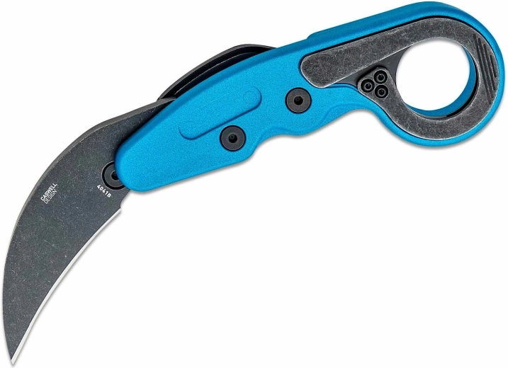 CRKT Provoke Blue Metallic karambit with kinematic opening