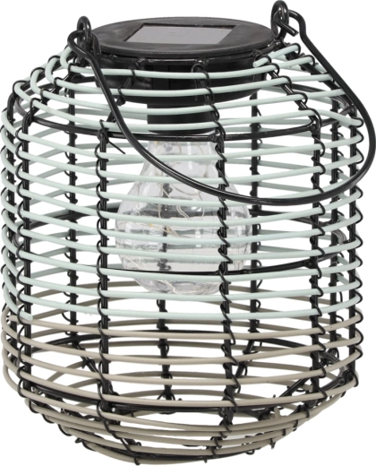 Lanterne solaire en métal LED 19 cm vert-gris