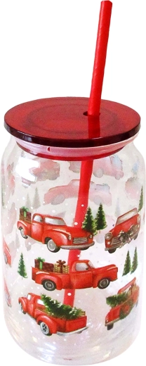 Verre avec paille TORO 480 ml au motif de Noël