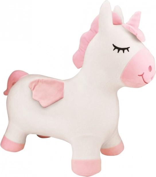 Inflatable plush bouncing unicorn for kids