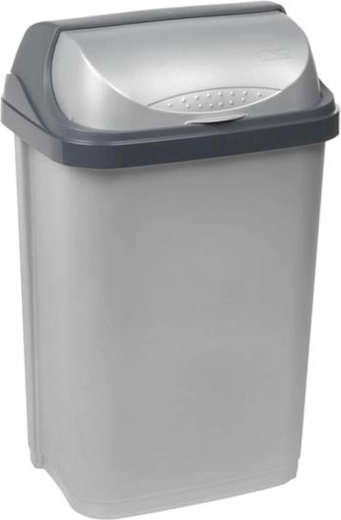 Pattumiera in plastica con coperchio basculante KEEEPER 25 l, grigia