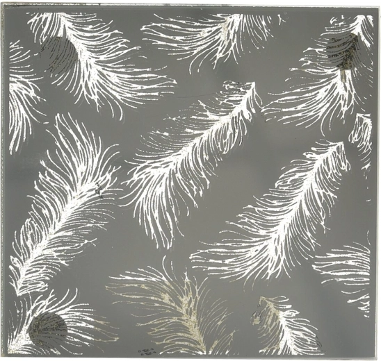 Plateau décoratif en verre en forme de feuille, blanc et doré, 12 × 12 cm