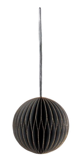 Boules de Noël en papier gris 7 cm, lot de 4 pièces