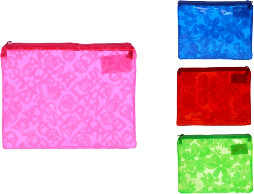 zippered document folder with floral pattern 16 × 20.5 cm