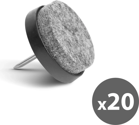 Furniture pads with nails, 20 pieces, grey