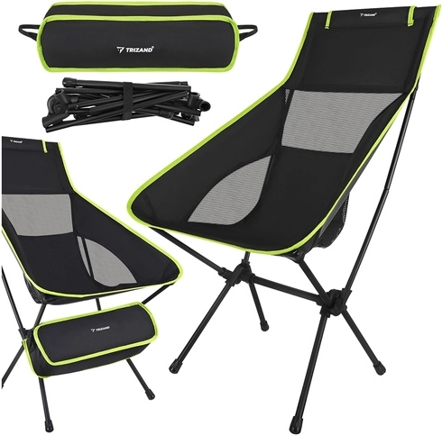 Chaise pliante de pêche Trizand 41 × 52 × 86 cm noire