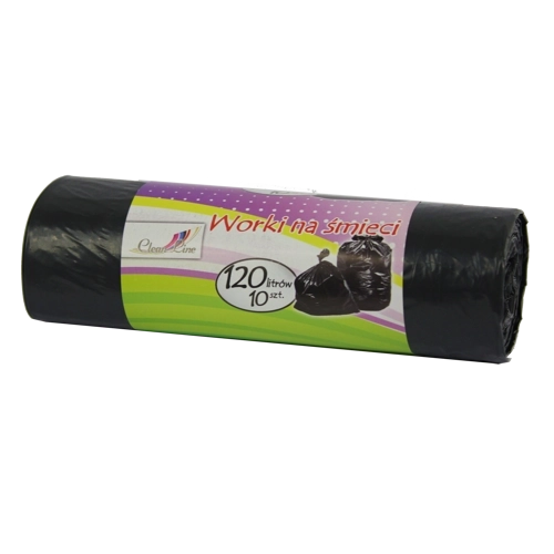 Sacs poubelle extra résistants 120 l avec lien de serrage, noirs (10 pcs)