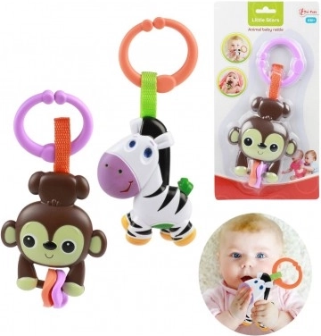 Chrastítko pro miminka se zvířátkem, plastové, 4m+