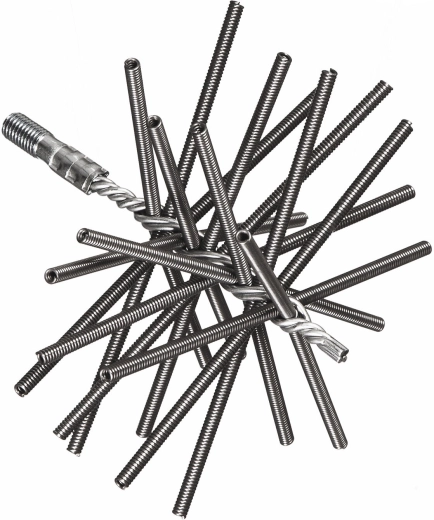 Sprężynowa szczotka kominiarska 200 mm, stalowy gwint M12