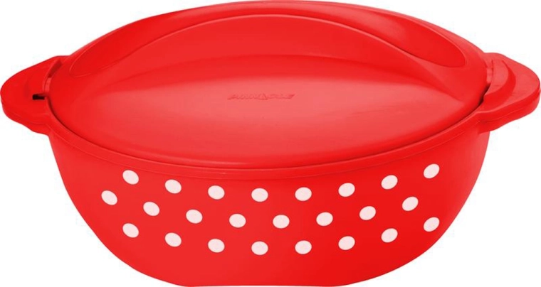 Thermoschüssel TORO 2 l – rot mit weißen Punkten