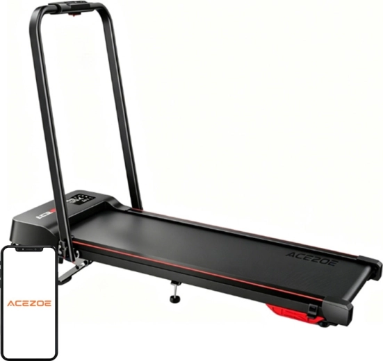 Tapis roulant elettrico pieghevole ACEZOE P12 2 in 1 con inclinazione regolabile (nero/rosso)