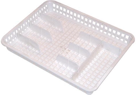 Range-couverts large en plastique 35 × 26 × 4,5 cm, blanc