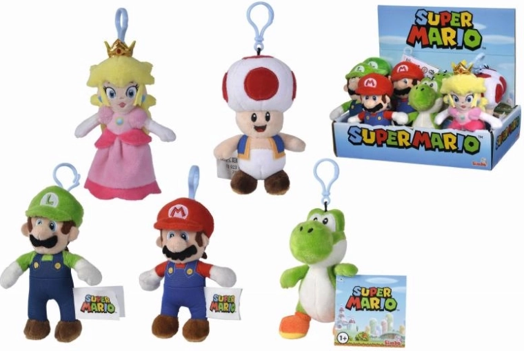 Plys-nøglering Super Mario, 12,5 cm, 5 varianter, DP12