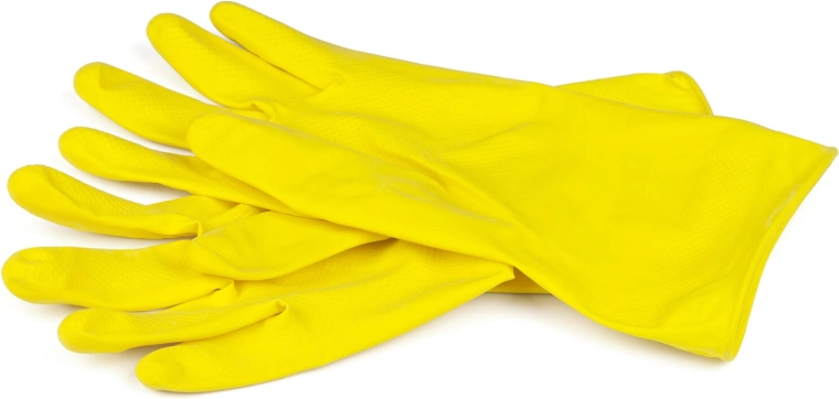 Cleaning latex gloves yellow L