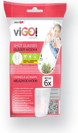 Plastic Shot Glasses 40 ml, Set of 6