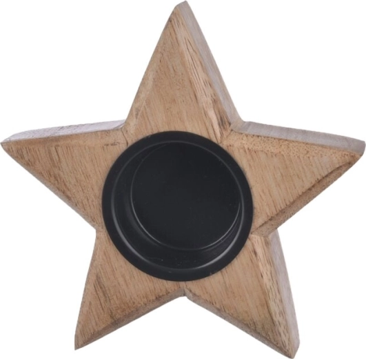 Stagelys i mangotræ i stjerneform 12,5 cm