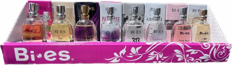 BI-ES countertop display with mini perfumes 15 ml – 64 pcs + 8 testers