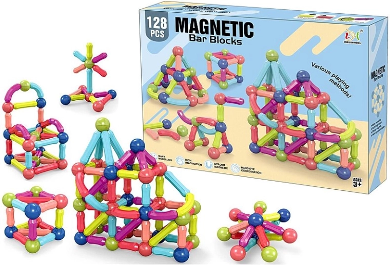 Costruzioni magnetiche 3D 128 pezzi