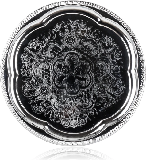 Plateau AKCENT en métal chromé 35 cm