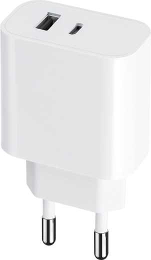 Caricatore MAXLIFE 30 W con USB-C e USB, PD/QC, bianco
