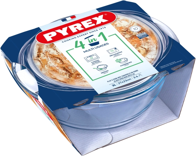 Pirofila rotonda con coperchio 3 l PYREX vetro