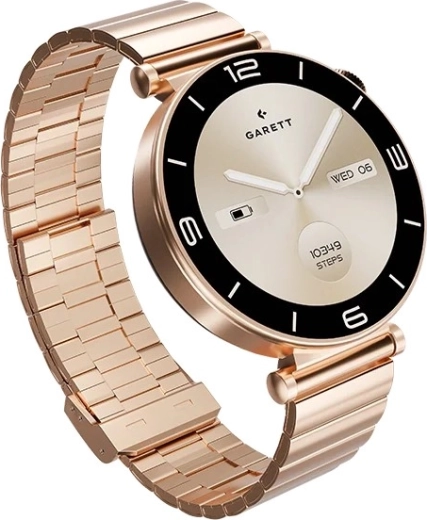 Smartwatch Garett Rose oro rosa con bracciale in acciaio