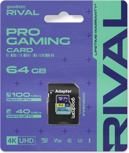 microSD Memory Card 64 GB Goodram Rival UHS-I V30 U3