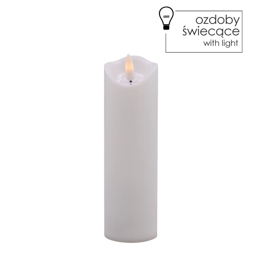 Fehér LED gyertya pislákoló lánggal 5 × 17,5 cm