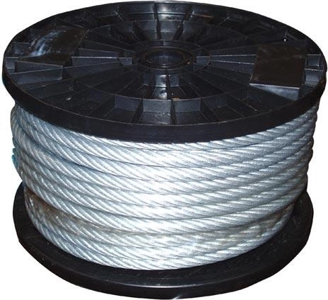 Cavetto d’acciaio 3/4 mm con guaina in PVC, zincato (100 m)