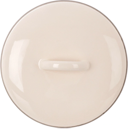 Coperchio smaltato color crema 17 cm