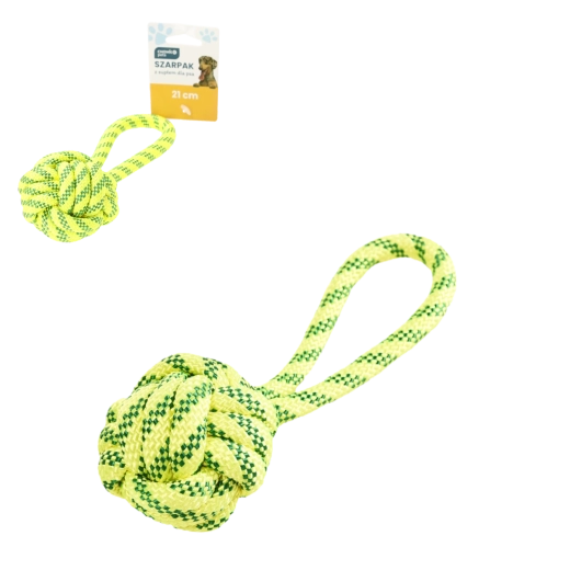 Flettet trækkelegetøj til hunde med to knuder 21 cm