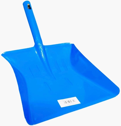 Paletta per polvere in metallo blu, acciaio verniciato