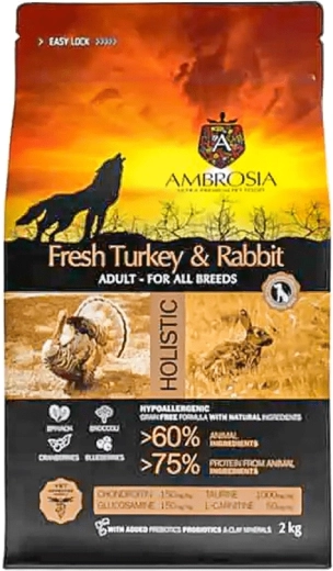 Ambrosia granule za pse s puretinom i zečjim mesom 2 kg