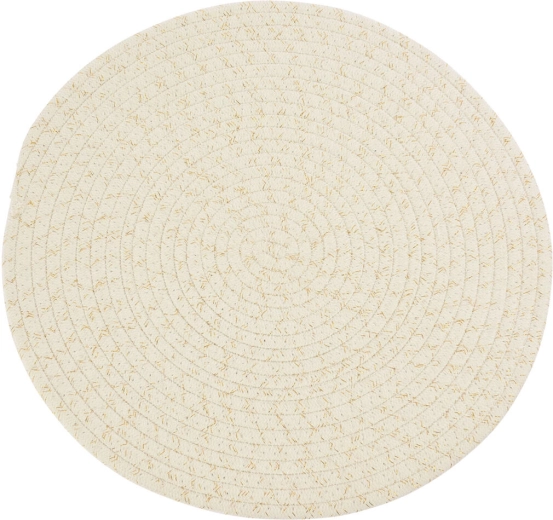 Round Placemat 38 cm – White with Gold Lurex