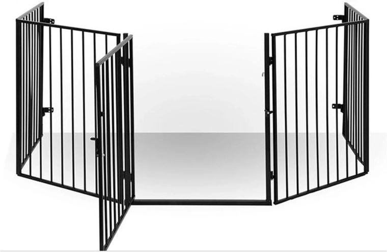 Barriera di sicurezza per caminetto 76 × 300 cm in acciaio