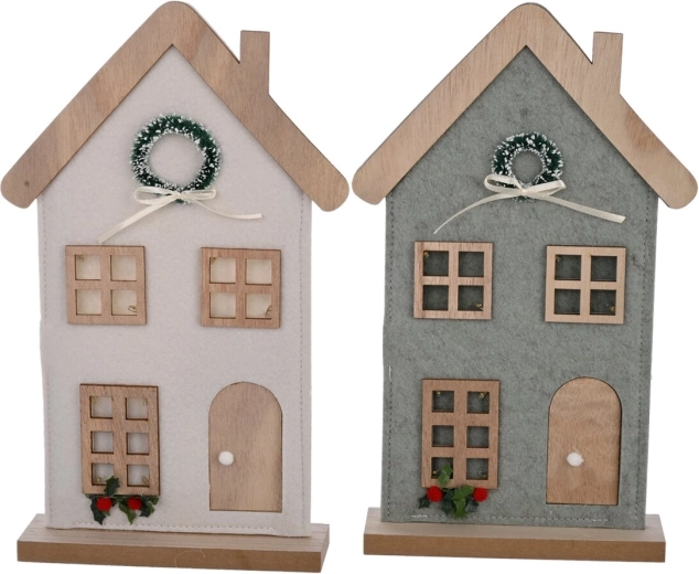 Casetta decorativa in legno con illuminazione LED 28 cm (2 varianti)